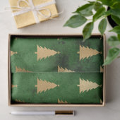 金属金ゴールドクリスマスツリーの緑のデコページ 薄葉紙 (ギフト)