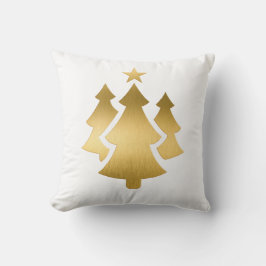 金属金ゴールドクリスマスツリーを白に クッション