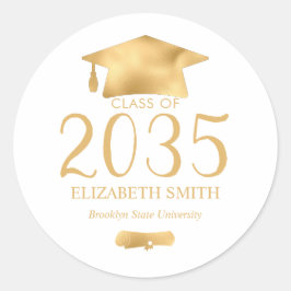 金属金ゴールドグラッドキャップ卒業式 ラウンドシール
