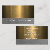 金属金ゴールドシルバーブラシ 名刺 (正面/裏面)