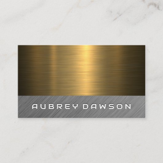 金属金ゴールドシルバーブラシ 名刺 (正面)