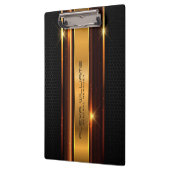 金属金ゴールドストライプブラックメタリックマス クリップボード (左)