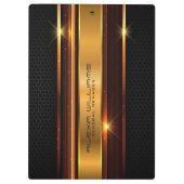 金属金ゴールドストライプブラックメタリックマス クリップボード (裏面)