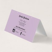 金属金ゴールドスパークルでブラシ付き紫 名刺 (裏面)