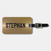 金属金ゴールドテクスチャステンレス鋼ルックラグ ラゲッジタグ (正面横)