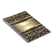 金属金ゴールドテクスチャヴィンテージフローラマスク ノートブック (右側)