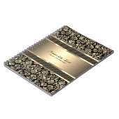 金属金ゴールドテクスチャヴィンテージフローラマスク ノートブック (左側)