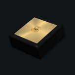 金属金ゴールドテクスチャ背景金ゴールドメダリオン ギフトボックス<br><div class="desc">メタリック金ゴールドテクスチャ画像の背景と金ゴールドメダリオンの円とモノグラムカスタムを持つ。</div>
