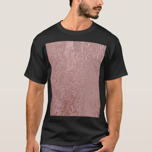 金属金ゴールドテクスチャ、バラ石英。 Tシャツ (正面)