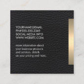 金属金ゴールドトリム大理石とレザーアイコはかりで測ン スクエア名刺 (裏面)