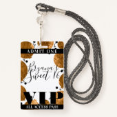 金属金ゴールドバルーン甘い16パーティーVIPパス バッジ (裏面ランヤード)