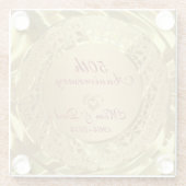 金属金ゴールドフローラと金リングや輪 ガラスコースター (裏面)