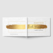 金属金ゴールドブラシストロークモダンタイポグラフィ ゲストブック (全面)