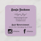 金属金ゴールドブラシ付き紫とスパーレ スクエア名刺 (裏面)