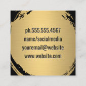 金属金ゴールドブラシ | 金ゴールドテクスチャの背景 スクエア名刺 (裏面)