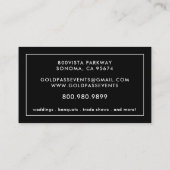 金属金ゴールドブラックイベントプランナー 名刺 (裏面)