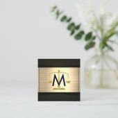 金属金ゴールドブラック | 弁護士法 | ジャスティススケール スクエア名刺 (スタンド正面)