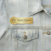 金属金ゴールドモダンポープリント獣医 名札 (インサイチュ)