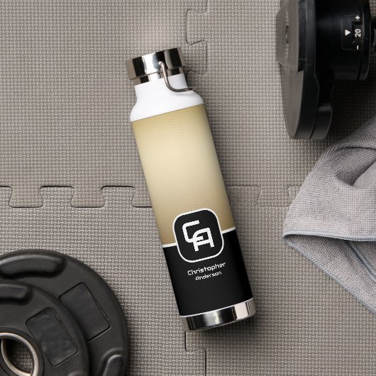 金属金ゴールドモノグラム ウォーターボトル (ジム)