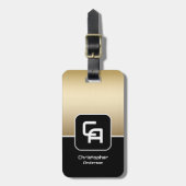 金属金ゴールドモノグラム ラゲッジタグ (正面縦)