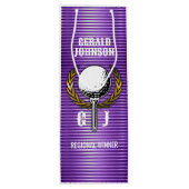 金属金ゴールドラインズゴルフモノグラムデザイン小Gif ワインギフトバッグ (裏面)