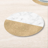 金属金ゴールドラウンド紙コースター ラウンドペーパーコースター (アングル)