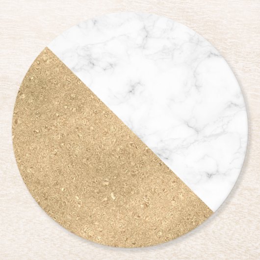 金属金ゴールドラウンド紙コースター ラウンドペーパーコースター (正面)