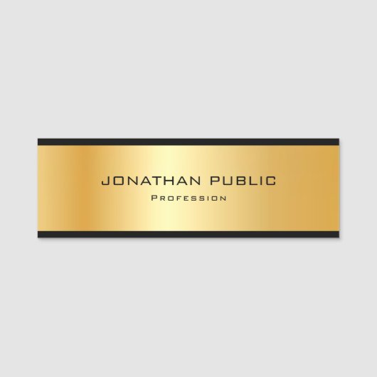 金属金ゴールドルッエレガントクテンプレートプロフェッショナル 名札 (正面)