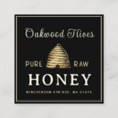 金属金ゴールドヴィンテージスキップハイブ養蜂家 スクエア名刺 (正面)