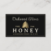 金属金ゴールドヴィンテージスキップハイブ養蜂家 名刺 (正面)