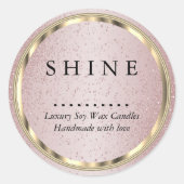 金属金ゴールド及びバラグリッター ラウンドシール (正面)