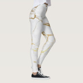 金属金ゴールド及び白マーブル レギンス (右)