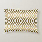 金属金ゴールド及び白色の幾何学模様 アクセントクッション (裏面)