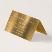 金属金ゴールド及び黒モダン箔エレガント 名刺 (裏面)