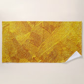 金属金ゴールド抽象芸術アート画像ビーチタオルzeart ビーチタオル (正面)