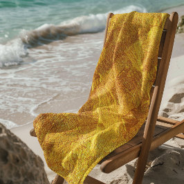 金属金ゴールド抽象芸術アート画像ビーチタオルzeart ビーチタオル