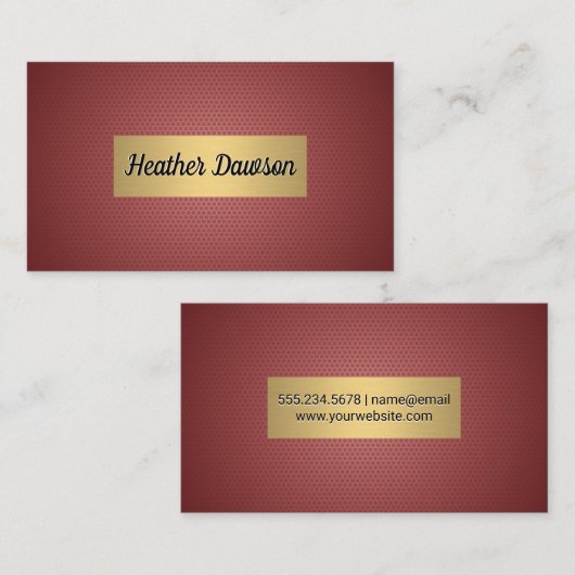 金属金ゴールド枠 | 幾何学的パターン 名刺 (正面/裏面)