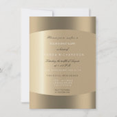 金属金ゴールド白黒ミニマルセピアドット 招待状 (正面)