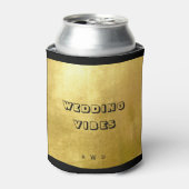 金属金ゴールド結婚ズバイブモノグラムクーラーボックス 缶クーラー (缶正面)