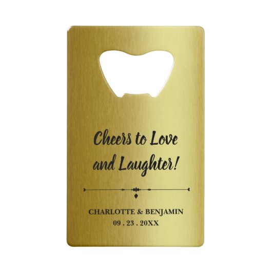 金属金ゴールド結婚式の引き出物 クレジットカード栓抜き (裏面)