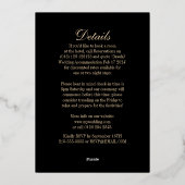 金属金ゴールド縁ど黒ゴシック 箔招待状 (裏面)