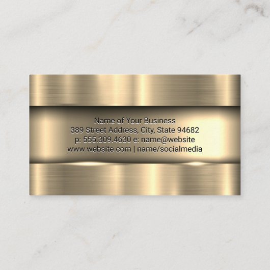 金属金ゴールド背景 名刺 (裏面)
