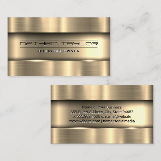金属金ゴールド背景 名刺 (正面/裏面)