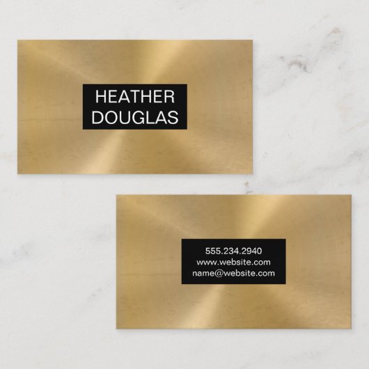 金属金ゴールド背景 名刺 (正面/裏面)
