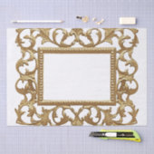 金属金ゴールド華美アカンサス葉ヴィンテージ枠 薄葉紙 (クラフト)