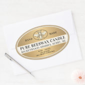 金属金ゴールド蜜蝋オーバルキャンドルヘラルビー 楕円形シール (封筒)