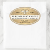 金属金ゴールド蜜蝋オーバルキャンドルヘラルビー 楕円形シール (バッグ)