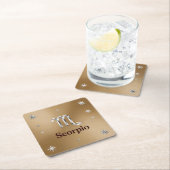 金属金ゴールド蠍座コースターセット スクエアペーパーコースター (インサイチュ)