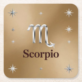 金属金ゴールド蠍座コースターセット スクエアペーパーコースター