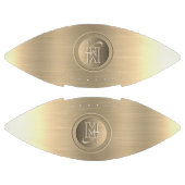 金属金ゴールド鋼彫刻モノグラム アメリカンフットボール (パネル)